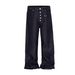 Men's Retro Washed Button Down Jeans American High Street Style Loose Casual Wide Leg Pants Mid Waist Cotton Black Light Blue_mkmklike.com