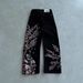 European And American Cross-border Popular Vintage Harajuku Embroidered Plum Blossom Pure Cotton Washed Denim Jeans,_mkmklike.com