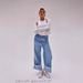 Women's Retro Washed Mid-Waist Slim Fit Straight Jeans Loose Curling Denim All Match_mkmklike.com