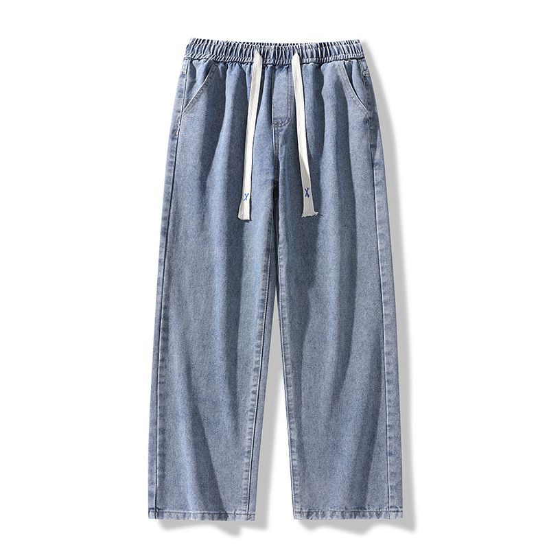 Men's Washed Wide-Leg Jeans – Streetwear Essential, Spring/Summer Loose Straight Fit Denim Pants In Vintage Wash_mkmklike.com