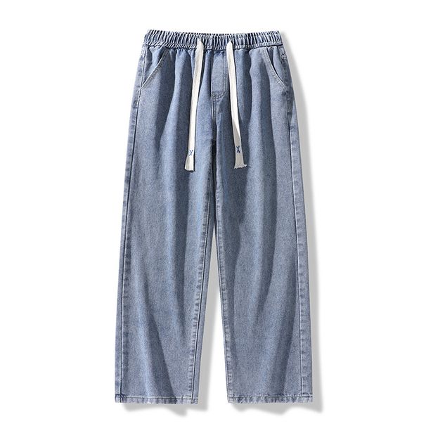 Men's Washed Wide-Leg Jeans – Streetwear Essential, Spring/Summer Loose Straight Fit Denim Pants In Vintage Wash_mkmklike.com