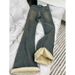 Fleece-Lined Vintage Straight Leg Jeans For Women – High Waist Stretchy Flared Bootcut With Slimming Fit_mkmklike.com