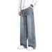 American Retro Washed Jeans Men's Spring And Autumn New Straight Casual Trousers Loose And Versatile Wide-leg Trousers_mkmklike.com