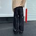 Men's High-Street Embroidered Raw Denim Jeans - Relaxed Straight Leg Loose Fit Casual Pants For Urban Streetwear_mkmklike.com