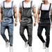 Pure Dropshipping New Men's Casual Korean Style Jeans Overalls Jumpsuit Retro Pants_mkmklike.com