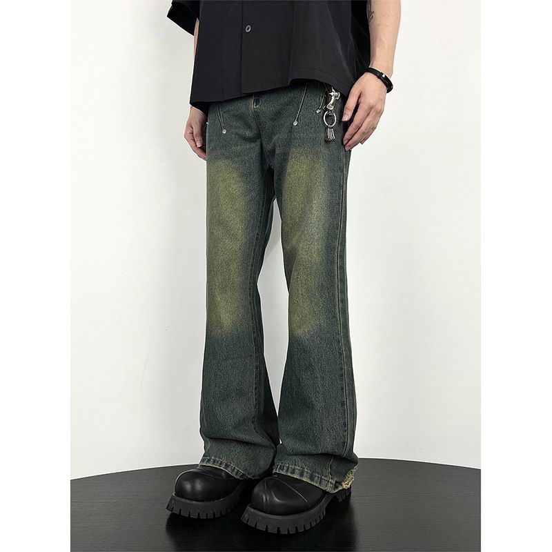 Nordmann American Retro Washed Jeans For Men, Slightly Flared Loose Straight Long Pants, BF Autumn Winter High Street Trendy_mkmklike.com