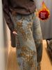 American Style Hot Girl Fashion Fleece-Lined Thickened Jeans For Women, Autumn And Winter Retro Loose Design Jacquard_mkmklike.com