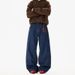 Retro Blue Narrow Wide-leg Jeans Men's Autumn 2026 New High-waisted Loose Straight-leg Pants Mopping Pants_mkmklike.com