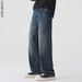 Men's High Street Washed Straight Leg Jeans – Vintage American Style Relaxed Fit Denim Pants (100% Cotton, Sand Wash)_mkmklike.com