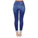 Premium High-Waisted Ripped Skinny Jeans - Stretch Denim Pants With Anti-Wrinkle Finish For Women, Classic Dark Blue & Versatile Fit_mkmklike.com