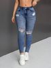Women's High Waist Skinny Jeans – Stretch Ripped Denim Pants (75% Cotton, Slim Fit, Distressed Wash, Tummy Control, Versatile Style)_mkmklike.com