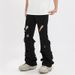 Nordmann Ripped Jeans Men American High Street Design Sense Personality Frayed Summer Loose Straight Trendy Brand Casual Long_mkmklike.com