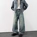 Letter-Print Jacquard Jeans – Relaxed Fit Straight-Leg Denim Pants For Men (S-3XL)_mkmklike.com