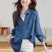 Chicco Factory Direct Tencel Lyocell Denim Shirt For Women Long Sleeve 2025 Sring Autumn New Style Regular Shoulder Layered_mkmklike.com