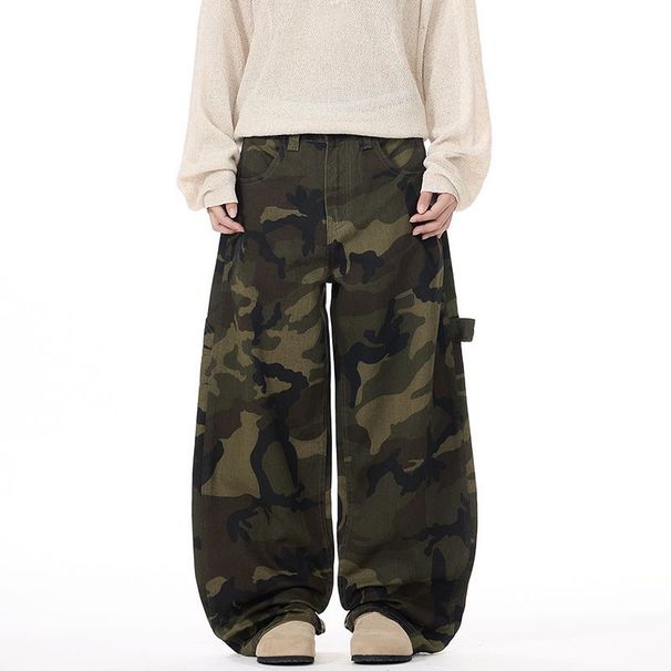 Men's Camo Cargo Pants – Vintage Military Workwear With High-Stretch & Anti-Wrinkle Fabric (Straight-Leg Fit)_mkmklike.com