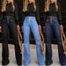 Women’s Clothing spring and summer new patchwork jeans women's slim fit stretch flared pants_mkmklike.com