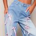 Women's High-Waisted Wide-Leg Jeans - Vintage Distressed Denim Pants With Bow Detail For Streetwear & Casual Outfits_mkmklike.com