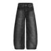 Post-Industrial Style Washed White Denim Wide-Leg Men's Punk Oversized Distressed Scimitar Pants Street Fashion_mkmklike.com