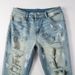 Cross-border Jeans Trendy Brand Retro Paint Ripped Pants Men's Jeans Men's Slim-fit Trousers American Denim 6530_mkmklike.com