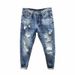 Men's Clothing 2024 New Ripped Jeans Men's Slim Fit Skinny Nine-Point Trendy Brand Spring New Light Color Korean Style Trendy Casual Men's Pants_mkmklike.com