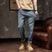 Large Size Men's Spring And Summer Nine Points Jeans Pants Men's Loose Retro Plus Fat Plus Size Jeans Men's 9 Points Cross-border_mkmklike.com