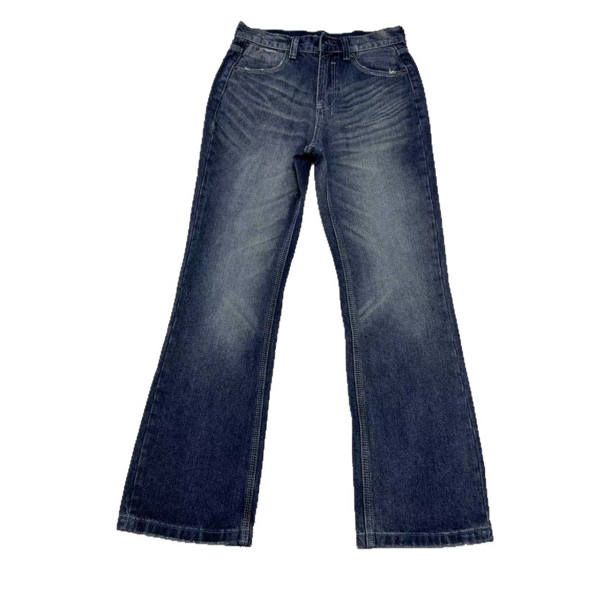 Cleanfit Vintage Washed Denim Pants – Unisex High-Street Heavyweight Jeans With Slight Flare & Hand-Distressed Details (S/M/L/XL)_mkmklike.com