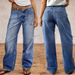 Women's Clothing High-Waisted Wide Leg Jeans Washed Gradient Retro Loose Fit Casual Denim Spring/Autumn Wear_mkmklike.com