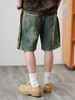 Men's Heavy Duty Washed Denim Cargo Shorts High Quality Black And Gray Loose Fitting_mkmklike.com