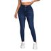 Women's High Waist Skinny Jeans – Vintage Blue Stretch Denim Pants (60% Cotton, Slim Fit, Tummy Control, Retro Wash)_mkmklike.com