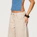 TK173 Women's Low Waisted Wide Leg Jeans Retro Solid Color Distressed Loose Fit Floor Length Pants_mkmklike.com