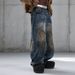 Vintage Washed Straight-Leg Jeans – American Streetwear Distressed Denim With Hand-Painted Fading (Relaxed Fit, Low Waist, No Stretch)_mkmklike.com