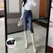 Black Gray High-waisted Jeans For Women, Autumn And Winter New Slim-fit Student Skinny Pencil Pants_mkmklike.com