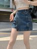 K Irregular Denim Skirt, Women's High Waisted A-line Half Skirt, Spicy Girl Retro Slimming And Hip Hugging Short Skirt_mkmklike.com