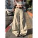 YC&American Retro Loose-fitting Low-waist Flared Pants With Drape Effect, Floor-length Wide-leg Pants, Versatile_mkmklike.com