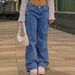 Women's High-Waisted Wide Leg Jeans Studded Slimming Straight Leg Pants American High Street Style Heavy Metal Design_mkmklike.com