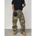 Men's Clothing Men's Camouflage Cargo Jeans Wide Leg Distressed Washed Vintage Style High Street Trendy Trousers_mkmklike.com