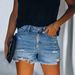 Denim Capital Ripped Denim Shorts Women 2025 New INS Trendy Three Quarter Pants Washed Denim Shorts_mkmklike.com