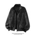 Tie-Dye Short Leather For Men, Spring And Autumn Trendy American Style Loose High-End Cool Casual Stand Collar Jacket_mkmklike.com