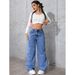 Women's Wide Leg Jeans Loose Slimming Denim American Style Floor Length Washed Effect for Spring Autumn Collection_mkmklike.com