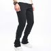 Trendy Tight Fitting Micro Flared Denim Pants For Men's Commuting, Small Horn Solid Color Jeans_mkmklike.com