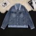 Checkered Denim Jacket With Men's And Women's Design Sense, Loose Washed Jacket Top_mkmklike.com