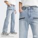 Men's Washed Flared Jeans With Zipper Pockets – Slim Fit, Raw Edge & Loose Comfort (Black Gray/Light Blue, S-XL)_mkmklike.com