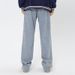 Women's High-Waisted Vintage Distressed Jeans – Oversized Straight-Leg Wide Pants With Retro Streetwear Aesthetic Light Blue Washed Denim For Summer_mkmklike.com
