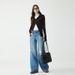 Women's Clothing High End Women's Loose Ripped Jeans Textured Pure Cotton Floor Length Straight Wide Leg Pants For Spring Autumn_mkmklike.com