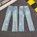 Men's Clothing Pure Replica Blue Flared Jeans Lightning Embroidered High Street Style Slim Fit Straight Leg Trousers_mkmklike.com