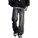 Retro Style Men's Jeans High Street Loose Wide Leg Pants Trendy Straight Leg Jeans For Spring Autumn_mkmklike.com