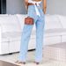 Women's clothing jeans women new hot selling elastic wide leg denim trousers fashion washed jeans_mkmklike.com