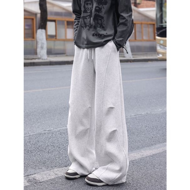 Men's Clothing Double Pleated Sweatpants – Patchwork Deconstructed Heavyweight Casual Pants (M-5XL)_mkmklike.com