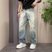 Men's Summer Style Jeans Fashion Loose Straight Leg Wide Leg Ripped Casual Pants Trendy Thin Versatile_mkmklike.com