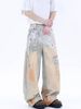 Men's Clothing Unisex Vintage Graffiti Print Jeans - Relaxed Wide Leg Bohemian Trousers For Spring & Summer_mkmklike.com